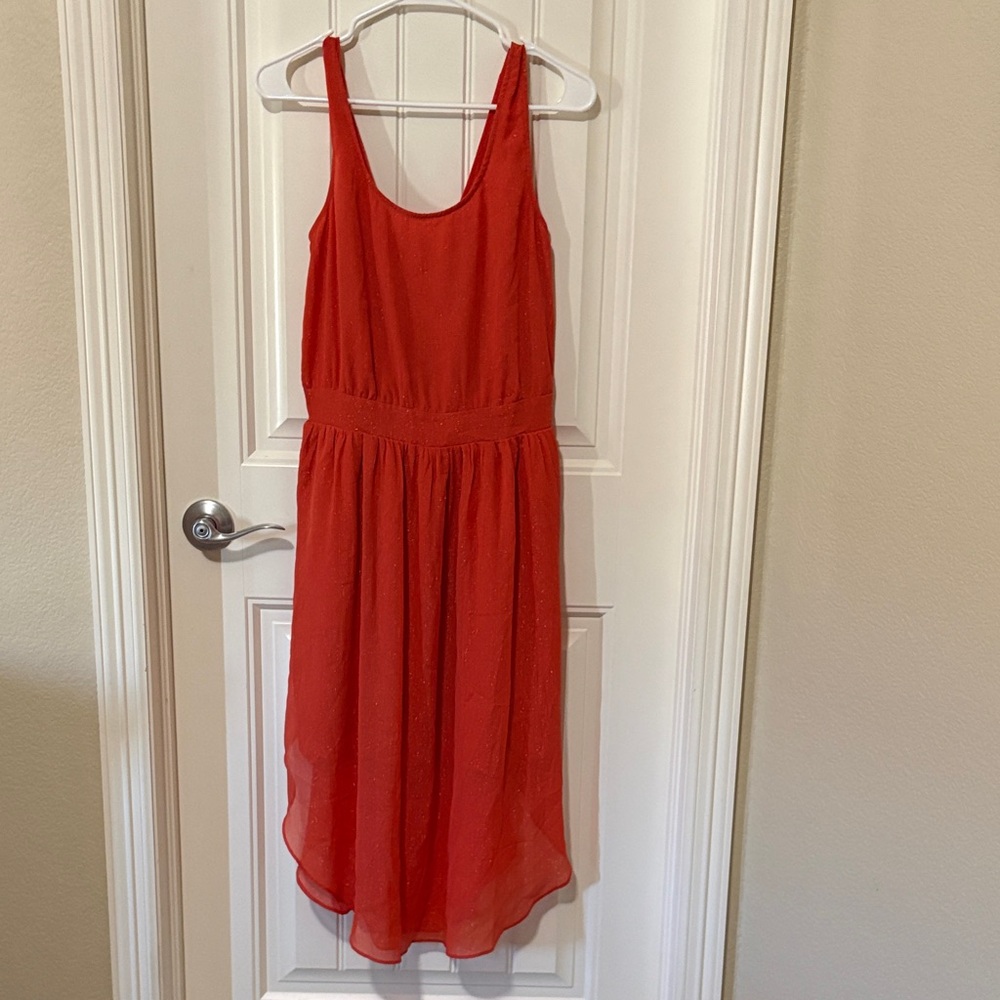 NWT BCBG Elegant Orange Sparkly Sleeveless Dress